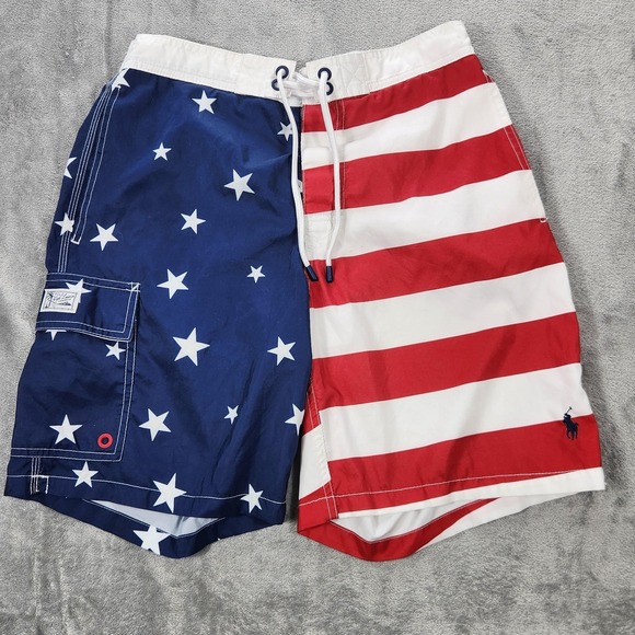 Polo Ralph Lauren Other - Polo Ralph Lauren Swim Trunks Mens Small American Flag Stars Stripes USA Patriot